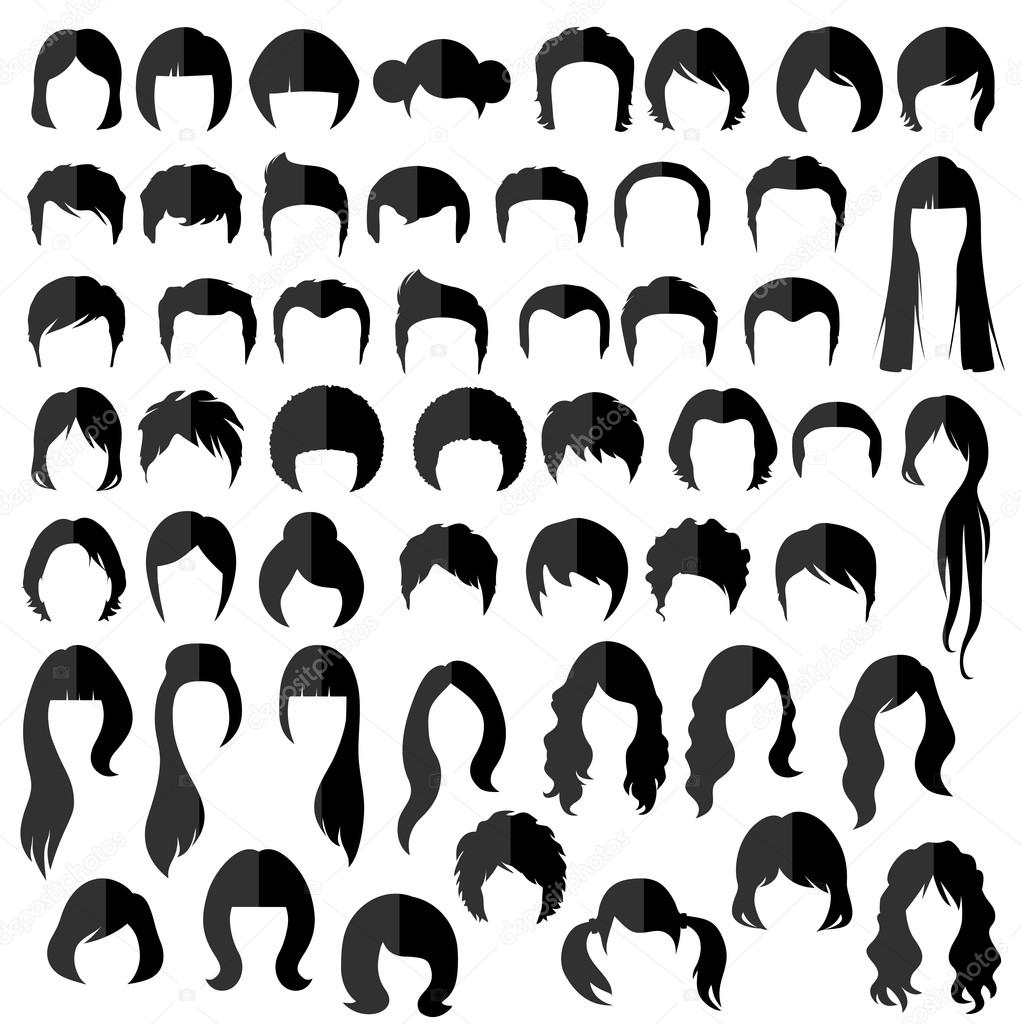 Hairstyle silhouette Stock Vector by ©eveleen 64896413