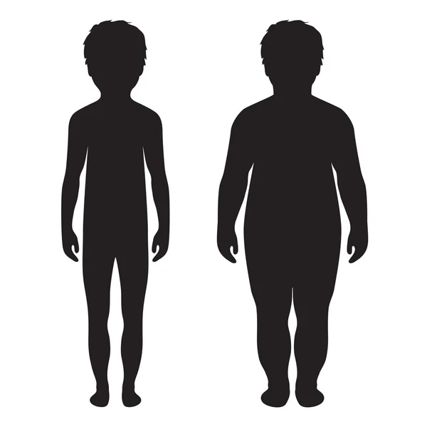 Vector fat body, weight loss, — Stock Vector