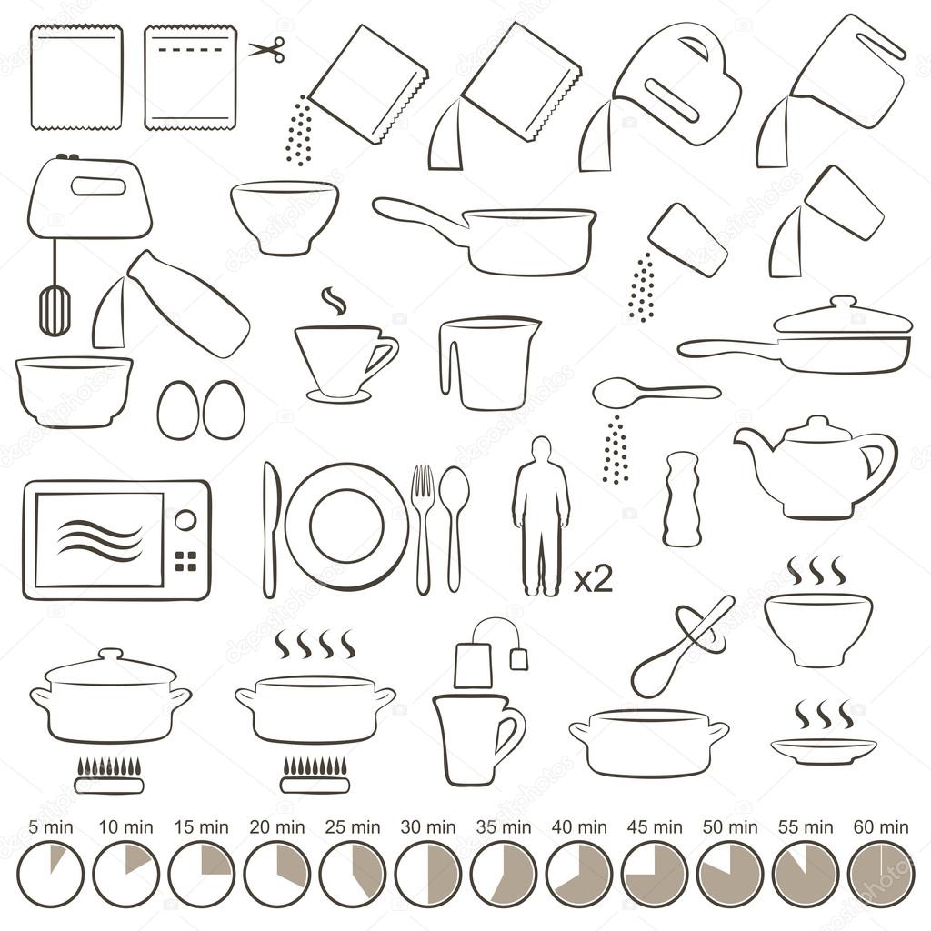 Vector set icons cooking