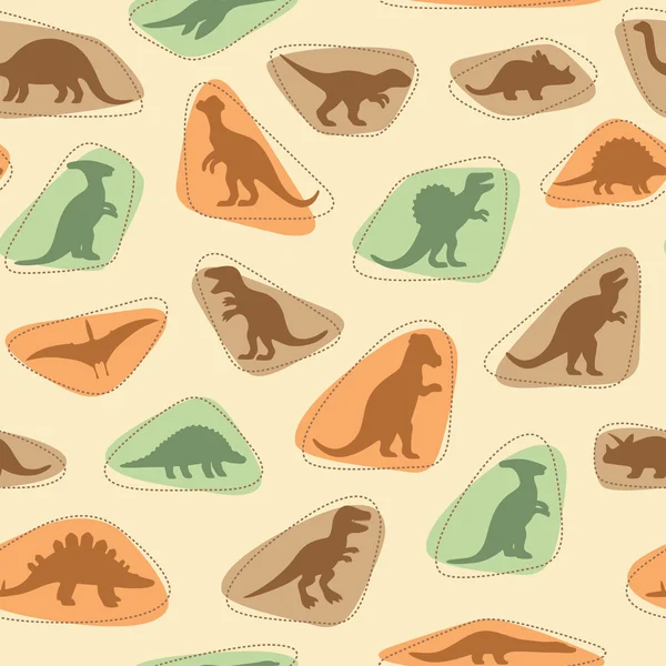 Dinosaurier, Animal Illustration, Retro-Muster Hintergrund — Stockvektor