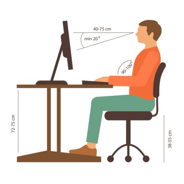 correct back position clipart