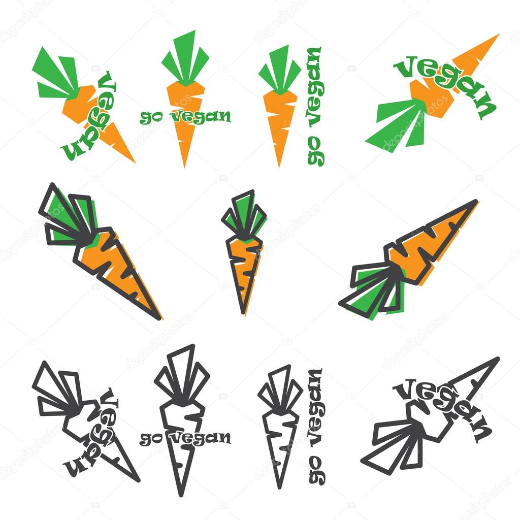 go vegan carrot vector illustration