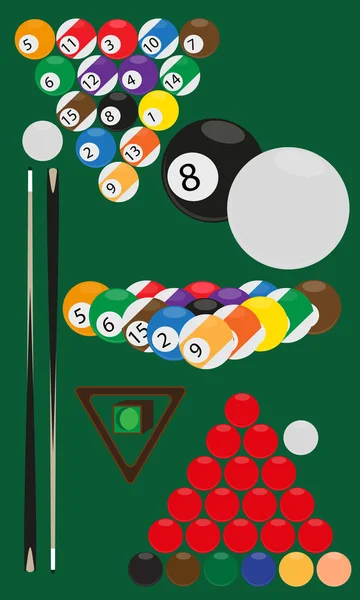 Bilardo ve snooker — Stok Vektör