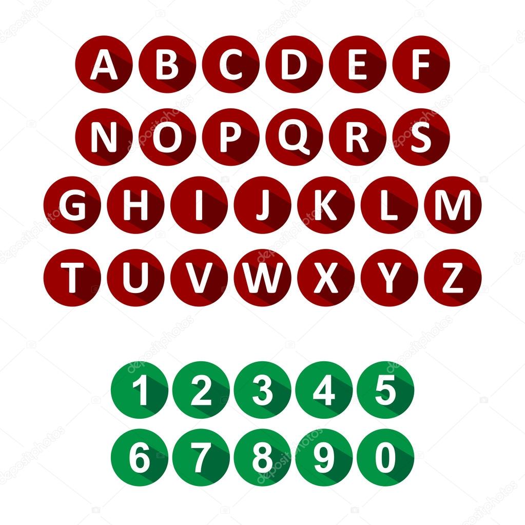 Alphabet and numbers icons