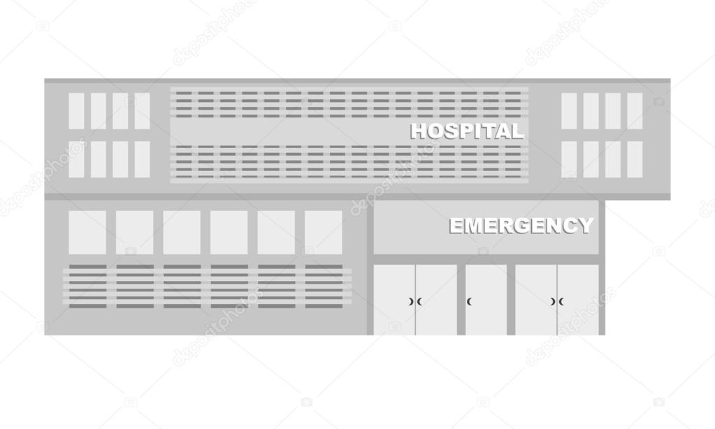 Vector hospital and emergency building.
