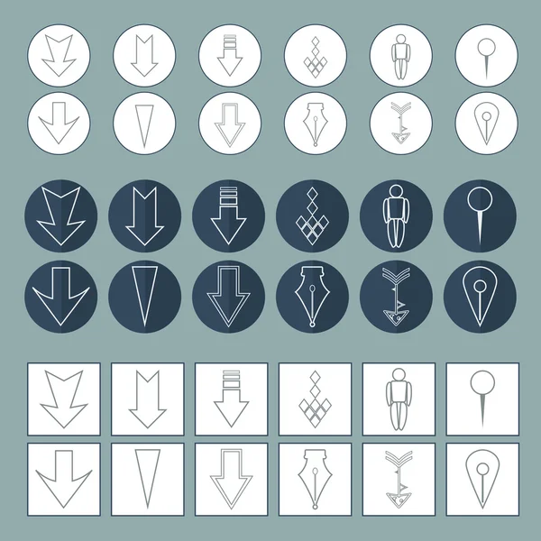 Vector icons pointers — Stock Vector