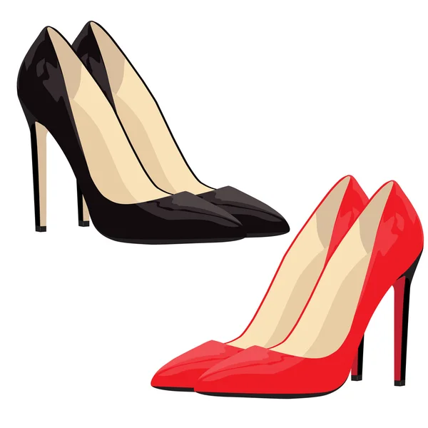 Zapatos negros y rojos — Archivo Imágenes Vectoriales