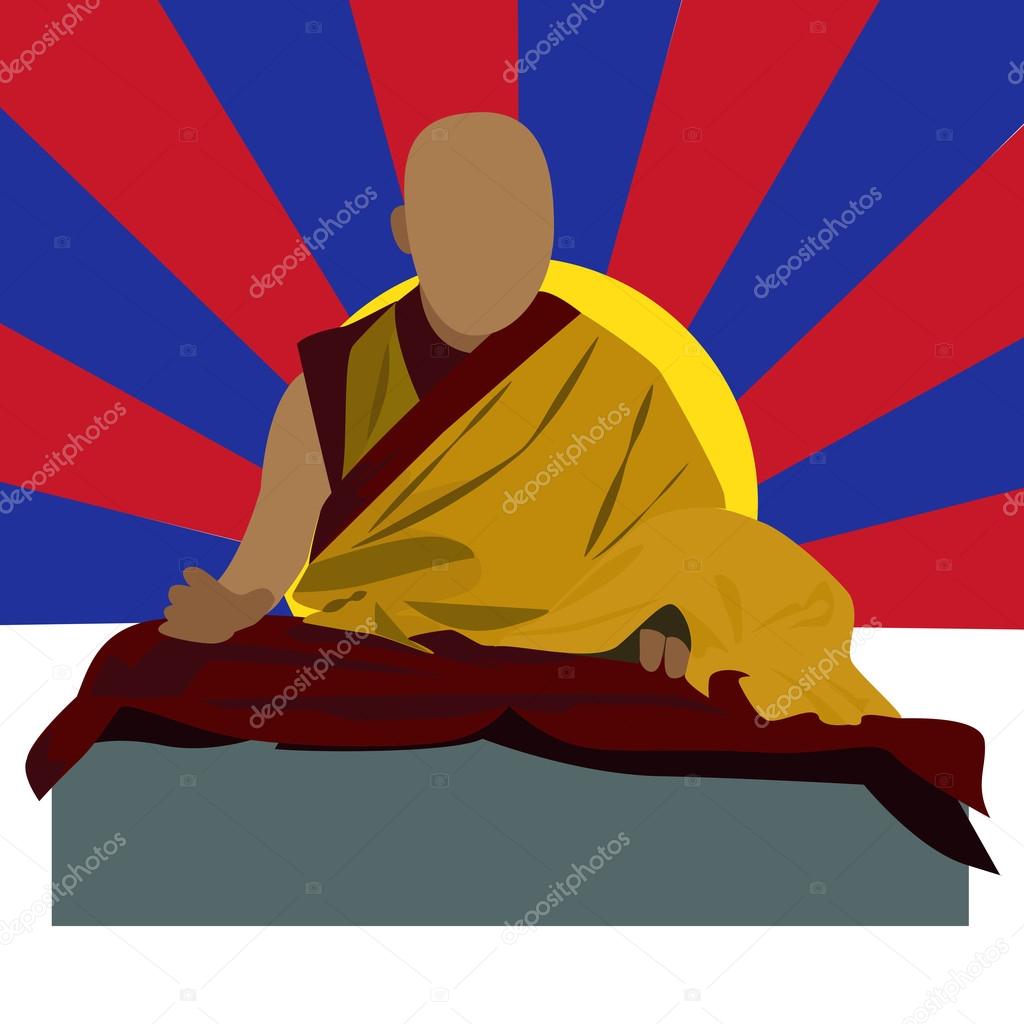 vector buddhist monk