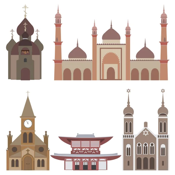 Ilustración vectorial de templos — Vector de stock
