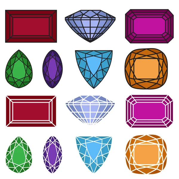 Jewelry gemstones set — Stock Vector