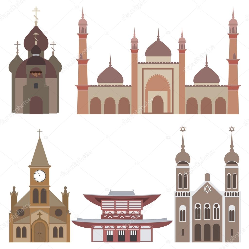 vector illustration of temples