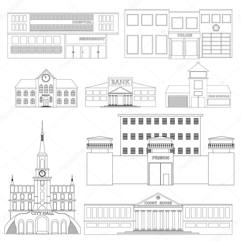 vector buildings set