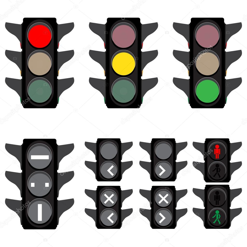 vector traffic lights semaphores