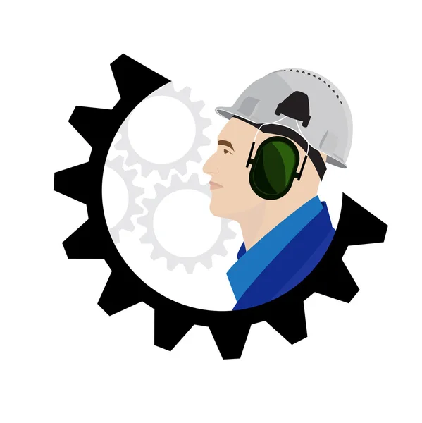 Concept de logo du travailleur — Image vectorielle