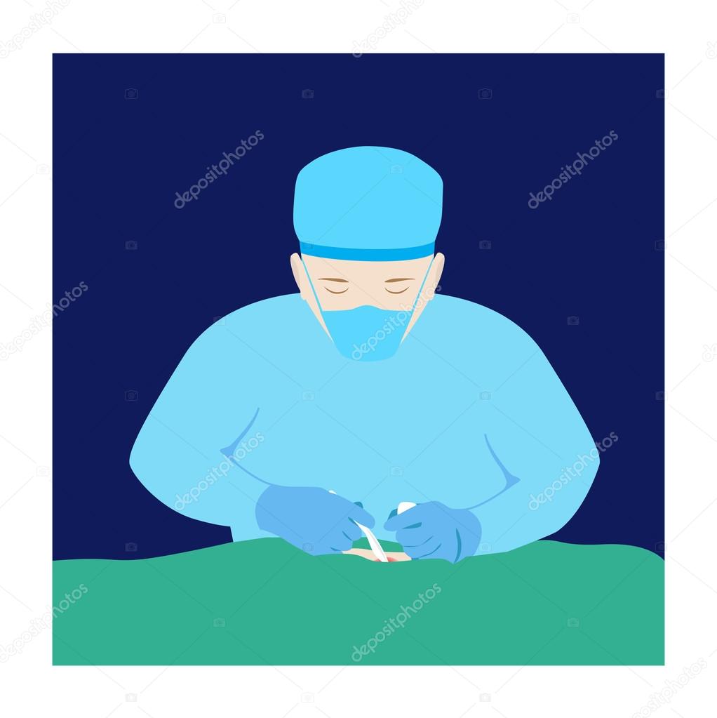 vector illustration of surgeon