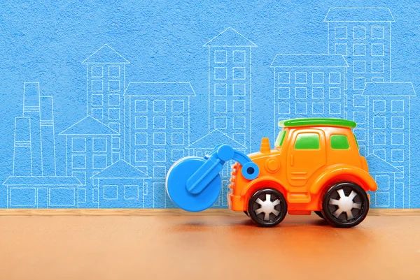 Plastic car on the floor — Stock Photo, Image