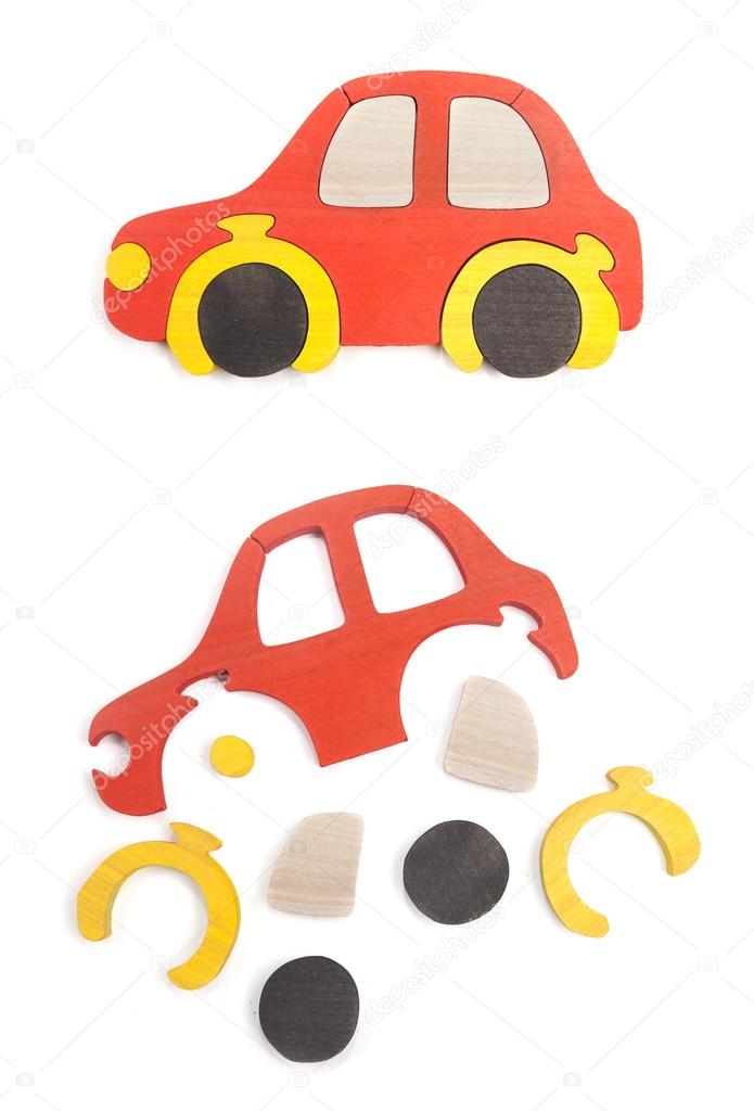 wooden car puzzle