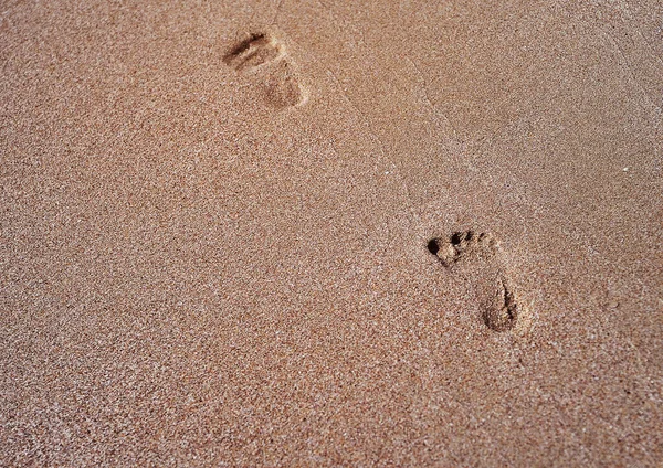 Fußabdrücke Der Sandstruktur — Stockfoto