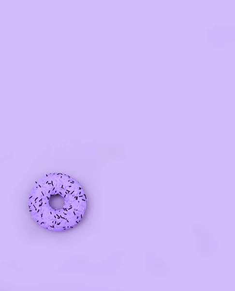 Mor Renkli Leziz Donut Fotokopi Alanı Olan Leylak Renginde Tatlı — Stok fotoğraf