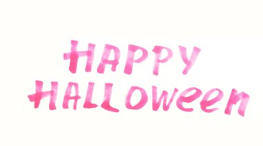 Beyaz arkaplanda cadılar bayramı yazılı