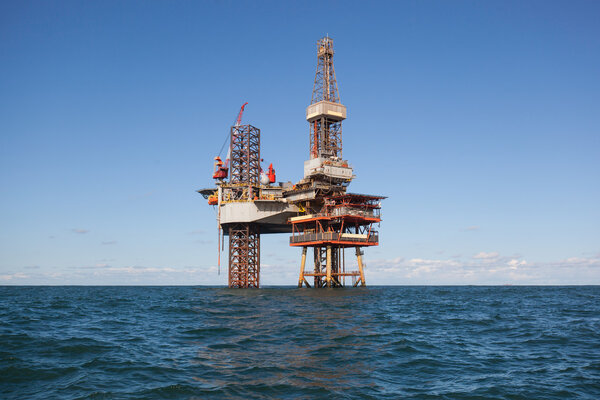 Oil platform at day