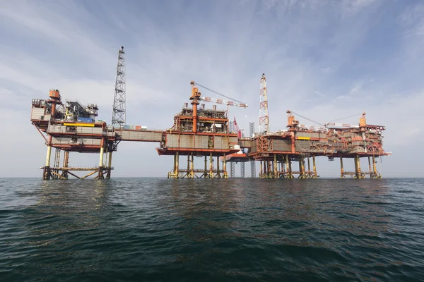 Piattaforma petrolifera sul Mare del Nord Foto Stock Royalty Free