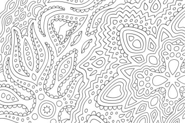 Doğu soyut desenli boyama kitabı için güzel vektör çizimi