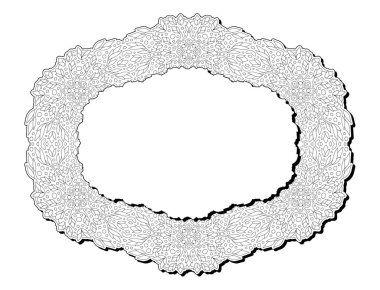 Ayrıntılı soyut klasikler etiketli ve beyaz kopya alanı olan boyama kitabı sayfası için güzel vektör çizimi