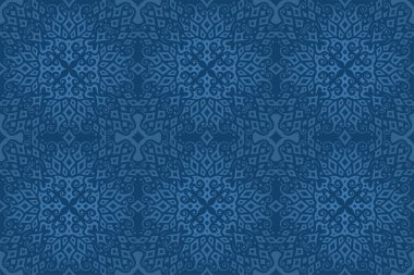 Soyut mavi fayanslı dikişsiz desenli güzel bir arkaplan