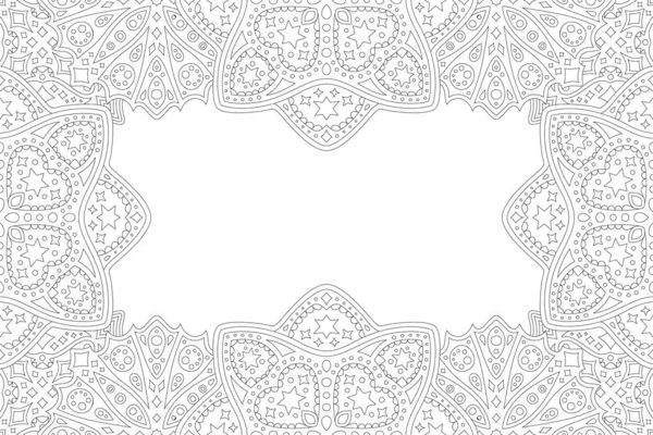 Beautiful Monochrome Linear Illustration Valentines Day Coloring Book Abstract Romantic — Vector de stock