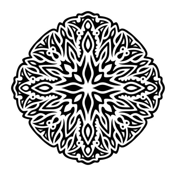 Beyaz arkaplanda soyut siyah desenli güzel tek renkli vektör dövmesi çizimi