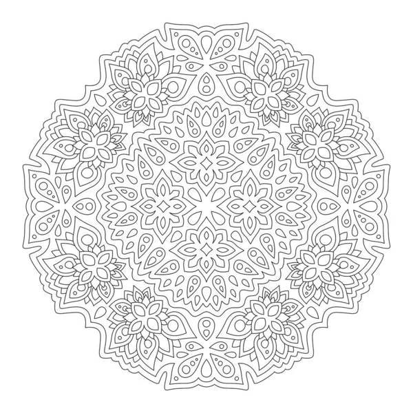 Magnifique Mandala Monochrome Pour Colorier Une Page Livre Avec Motif — Image vectorielle