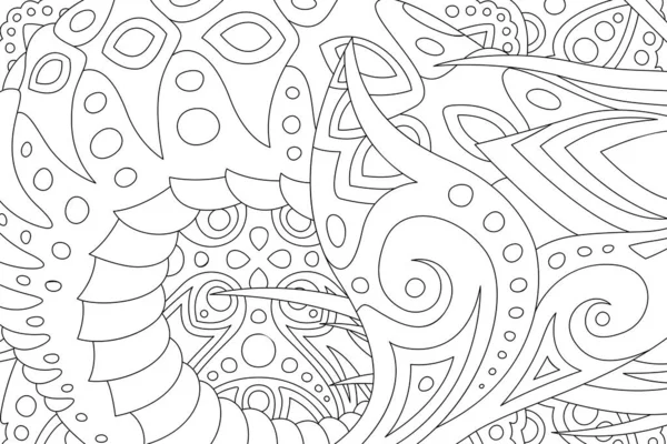 Belle Illustration Vectorielle Linéaire Monochrome Pour Livre Colorier Avec Motif — Image vectorielle