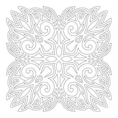 Renklendirme kitabı sayfası için tek renkli vektör doğrusal illüstrasyonuName