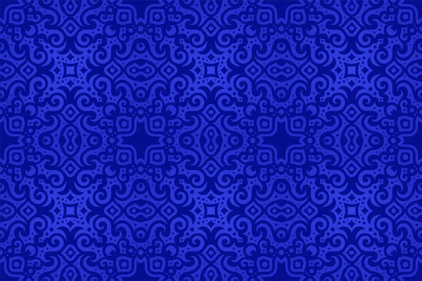 Fundo Vetor Azul Bonito Com Abstrato Azulejo Vintage Sem Costura — Vetor de Stock