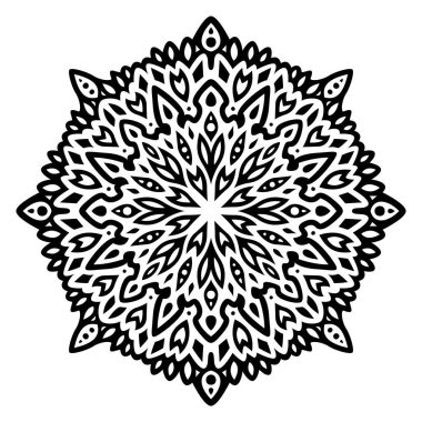 Beyaz arka planda soyut siyah doğu desenli güzel tek renkli vektör kabile dövmesi çizimi