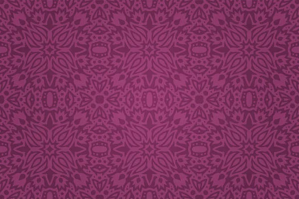 Bela Ilustração Vetorial Com Abstrato Colorido Roxo Floral Azulejo Sem —  Vetores de Stock