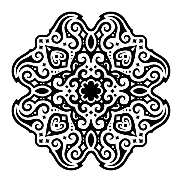 Beyaz arkaplanda izole edilmiş soyut klasik yıldız desenli güzel monokrom vektör çizimi