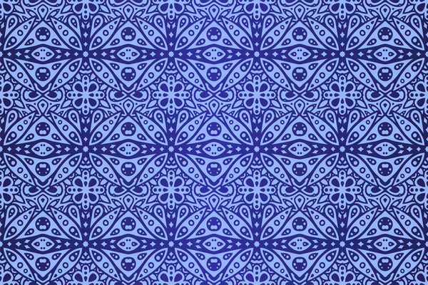 Bela Ilustração Vetor Azul Com Abstrato Azulejo Estrelado Sem Costura —  Vetores de Stock
