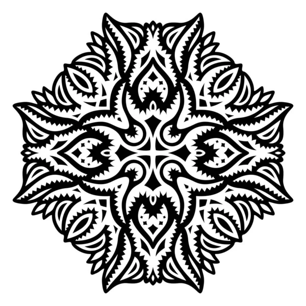 Beautiful Vector Tribal Tattoo Illustration Abstract Black Pattern Isolated White — Archivo Imágenes Vectoriales