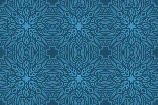 파란색 물갈퀴없는 무늬가 아름다운 — 스톡 벡터