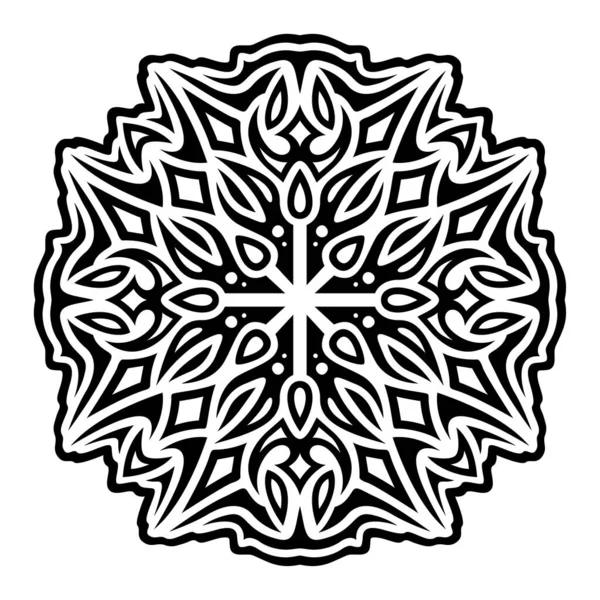 白を基調とした抽象的な黒のパターンを持つ美しいモノクロベクトル部族のタトゥーイラスト — ストックベクタ