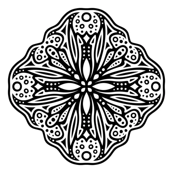 Belle Illustration Vectorielle Tatouage Tribal Monochrome Avec Motif Noir Abstrait — Image vectorielle