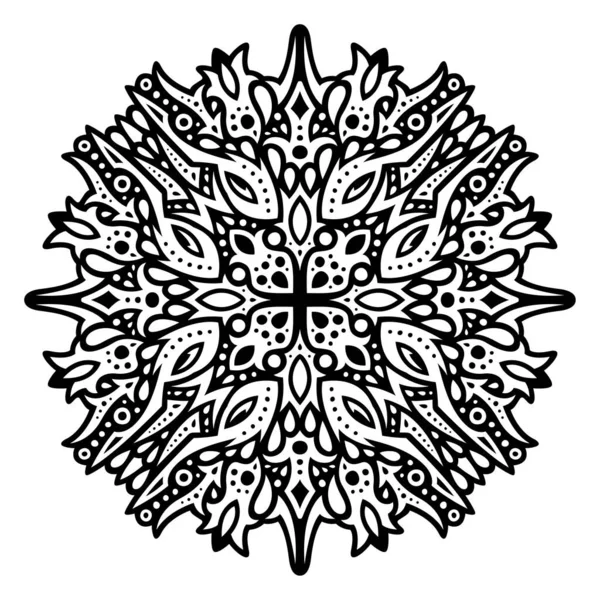 Mooie Monochrome Tribal Tattoo Vector Illustratie Met Abstract Zwart Patroon — Stockvector