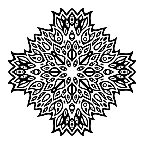 Schöne Monochrome Tribal Tattoo Vektor Illustration Mit Abstrakten Schwarzen Einzelnen — Stockvektor