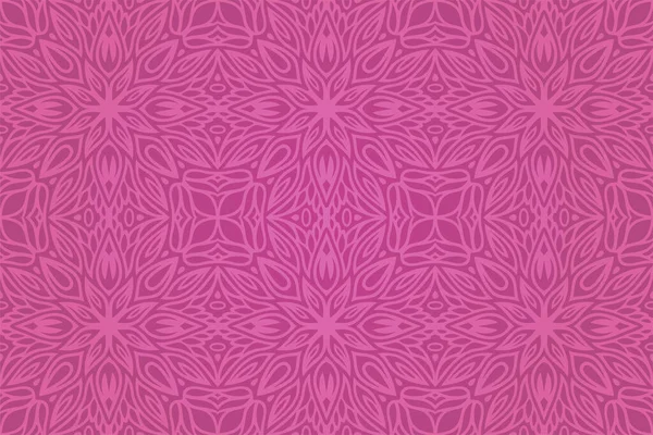 Schöne Vektor Hintergrund Mit Bunten Rosa Floralen Nahtlosen Muster — Stockvektor