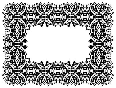 Beyaz arkaplanda soyut siyah yıldız çerçevesi izole edilmiş güzel tek renkli vektör çizimi