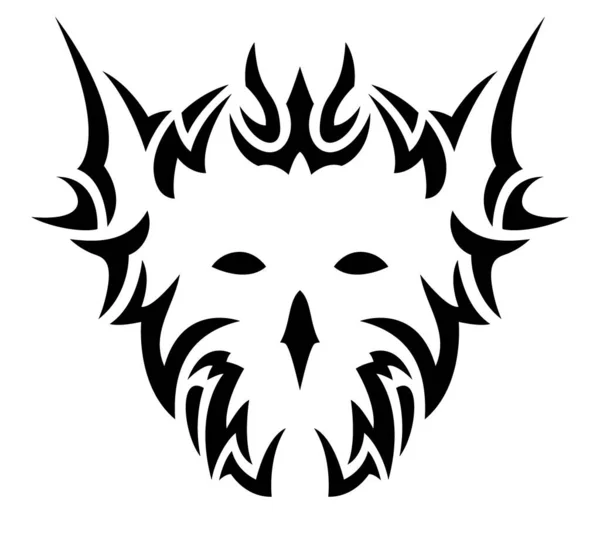 Mooie Monochrome Tattoo Vector Illustratie Met Geïsoleerde Zwarte Tribal Patroon — Stockvector