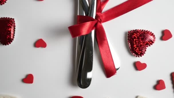 Concept Saint Valentin Saint Valentin Coeurs Rouges Couverts Sur Fond — Video