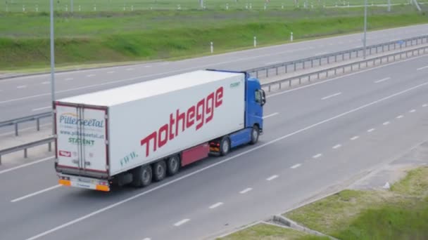 Poltava Highway Kiev Kharkov Truck Going — Stock Video